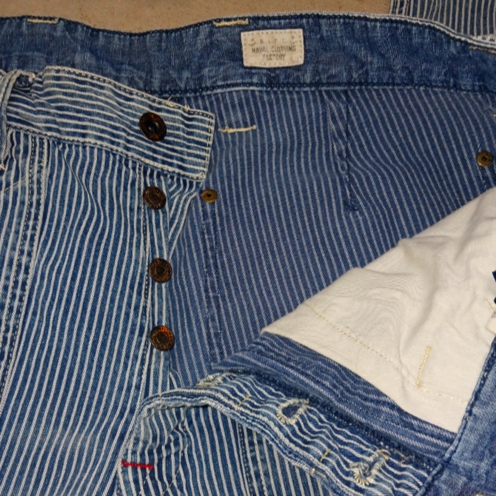 Polo by Ralph Lauren Men's Blue Pinstripe Straight Jeans